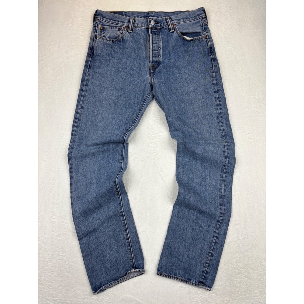 Levis 501 Cut Tag Mens 34x34 Light Grunge Wash Denim Button Fly Skater CB3-25